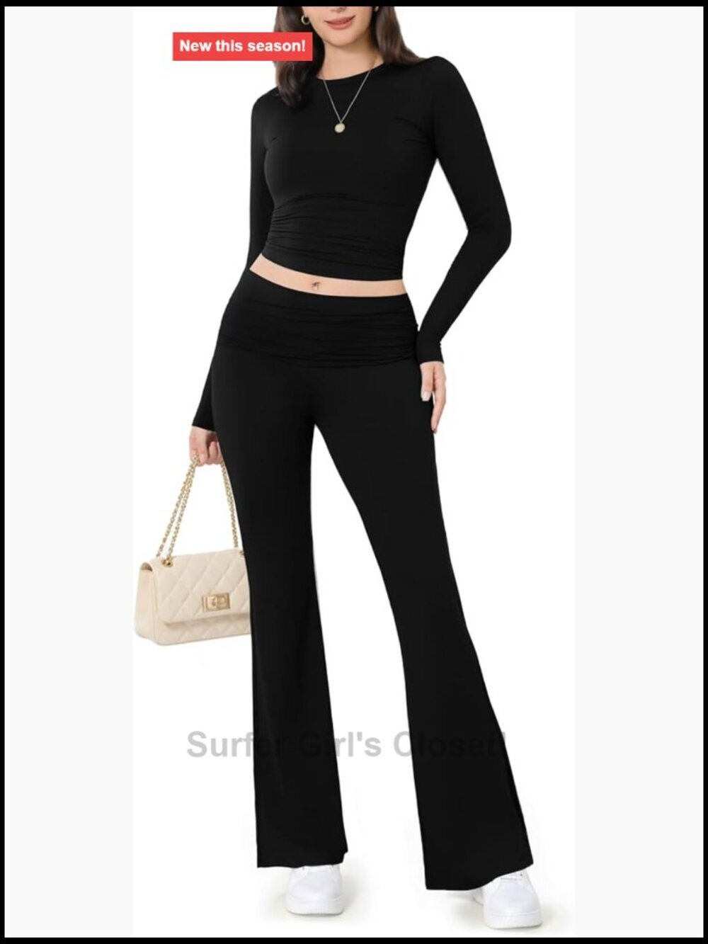 2 Piece Crop Top & Flare Leggings Lounge Set Y2K Loungewear Pajama